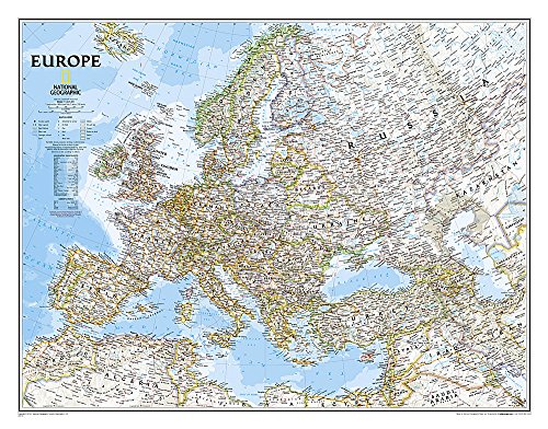 europe classic tubed national geographic reference map