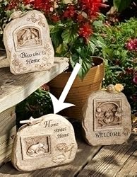 "Home Sweet Home" Outdoor Garden Stone Key Holder 7"