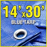 14' X 30' Blue 6-mil Waterproof Poly Tarp Boat Cover 14x30 Tarpaulin for Camping Tent... by Grizzly