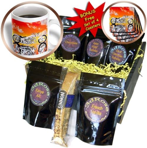 cgb_4489_1 Coffee Gift Basket Picturing Harley-Davidson® Motorcycle - Coffee Gift Basket