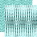Echo Park Totally Teal Chevron 12x12 Paper