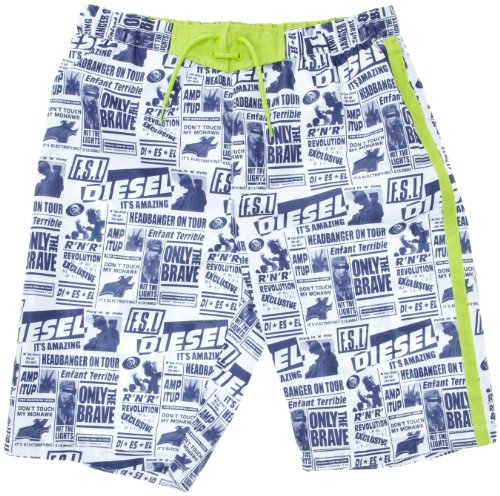 Diesel Boy's 8-20 Melcro Bathing Suit, Lime/Green, 14