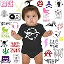 Baby Rock 'n Roll One-Piece w/ Assorted Designs (Black)