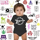 Baby Rock 'n Roll One-Piece w/ Assorted Designs (Black)