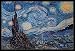 Vincent Van Gogh (The Starry Night) Black Wood-Mounted Art Poster Print (Unframed and Framed also available) - 24" X 36"