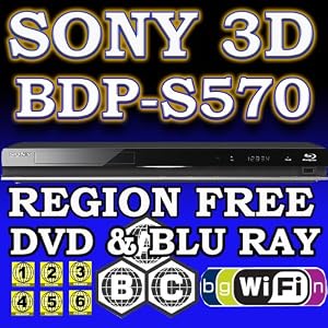 CODE FREE 3D SONY BDP-S570 Multi Region Code Free DVD 012345678 PAL NTSC Blu Ray Zone... 