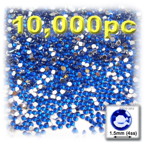 10,000pc Rhinestones Round 1.5mm - 4ss flatback Royal Blue RBL