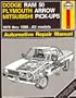 Dodge Ram 50 Plymouth Arrow Mitsubishi Pick-ups 1979-88 Owner's Workshop Manual