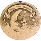 2010 Baby's First Christmas Ornament Bronze 3.5 inch Hand Made in America