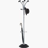Electronics : Alba Chromy Hat and Coat Stand Tubular Steel with Umbrella Holder 4 Hooks 6 Pegs H1770mm Ref PMCLAS