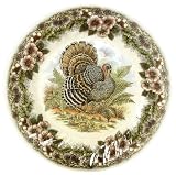Churchill China Thanksgiving Turkey Multi-Colors Salad/Dessert Plates, Set of 4