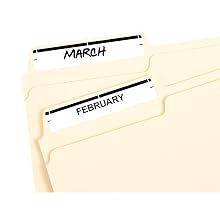 Avery Print or Write File Folder Labels for Laser and Inkjet Printers, 1/3 Cut, Black, Pack of 252 (5211)