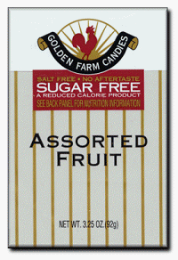 Golden Farm, SugarFree Assorted Fruit Candy - 3.25 Oz Pack, 6 Packs by GOLDEN FARM CANDIES.