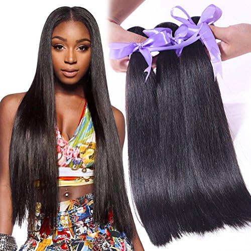 Brazilian Natural straight hair Black Color Human Hair 3 Bundles 10 10 12 inch 300g