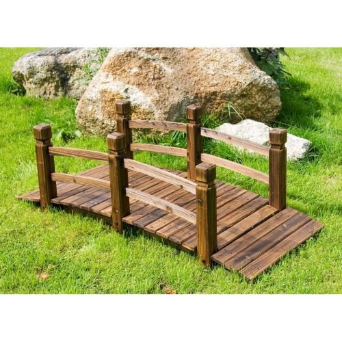 schöne Holzbrücke rustikal, Teichbrücke für Garten