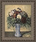 Bouquet in a Blue Vase c. 1873-75 Framed Canvas by Paul Cezanne Framed Canvas