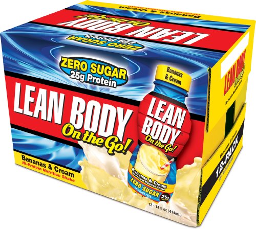 Labrada Nutrition Lean Body On the Go Ready to Drink, Bananas & Cream, 14-Ounce Bottles (Pack of 12)