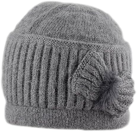Fishka Women's Elegant Angora Hats Gray