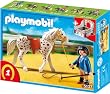 PLAYMOBIL 5107 - Knabstrupper mit rot-grauer Pferdebox