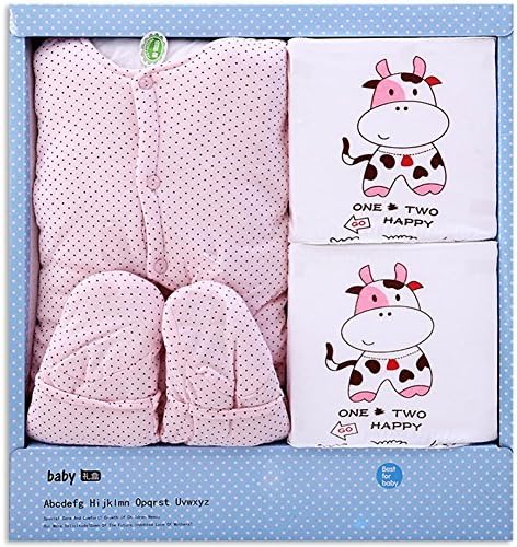 M&amp;C Winter thickening cotton baby clothes suits , pink