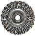 Weiler Dualife 5/8"-11 Arbor, 0.014" Wire Size, 4" Diameter, 1/2" Face Width, Steel Bristles, Standard Twist Knot Wire Wheel Brush