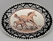 Silver Plated Diamond cut Copper Horse & Colt Belt Buckle