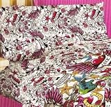 Morgan Kids Tattoo White with Skulls Microfiber Twin Sheet Set