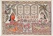 India Art Painting on Paper with Organic Color Madhubani 22 x 30 inches (pushpashiv001)