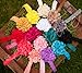 Ema Jane - Baby Hair Flower, Bow, and Headband Sets (Eyelet Laced Flowers on Lace Headbands (Mega Pack))