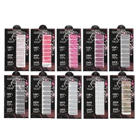 Nail Wraps- Best Sellers Bundle (F1) of 10 Nail Wraps / Nail Foils / Nail Stickers for Hands By Cheeky.