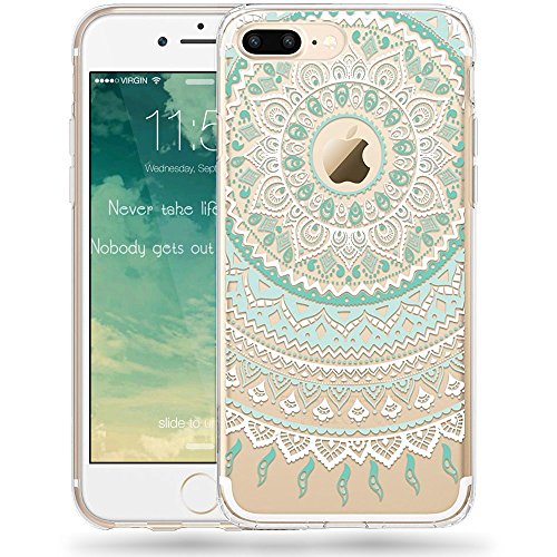 iPhone 7 Plus [5.5''] Case, NEEDOON Mandala Totem Series Print Cover Soft TPU Crystal Back Unique Ultraslim Thin Clear Protect Case For iPhone 7 Plus (Green)