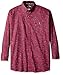 Wrangler Men's Big and Tall George Strait One Pocket Long Sleeve Burgundy Woven Shirt