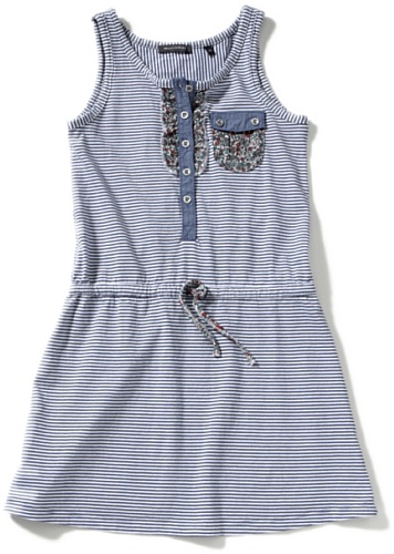Marc O\' Polo Junior M&auml;dchen Kleid (knielang), gestreift 935237, Gr. 152, Blau (faded blue Preisvergleich