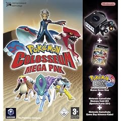 GameCube - Konsole, black "Pok�mon Colosseum Mega Pak" inkl. Pok�mon Colosseum, Pok�mon Box, Memory Card 251, GBA-Kabel