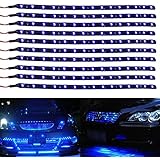 DIBMS 12V 30cm Car Auto 15 SMD Blue LED Shining Strip Fog Light DRL Headlight Slim Light Decoration 10-pack