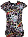 Living Dead Souls Womens TOP- RAINBOW AND CHARACTERS- Black