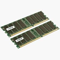 Crucial - 2GB DDR KIT (1GBx 2Pcs) DDR-400, PC-3200, SDRAM Memory Module ECC CT2KIT12872Z40B.