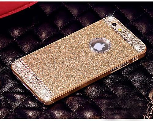 โฎ Lifetime Warranty + FREE Screen Protector โฎ | iPhone SE iPhone 5/5S Luxury Hybrid Beauty Crystal Rhinestone With Gold Sparkle Glitter Hard Protective Diamond Case (iPhone 5/5S Gold)