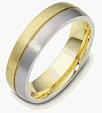 Titanium & 18 Karat Yellow Gold 6mm Plain Wedding Band Ring