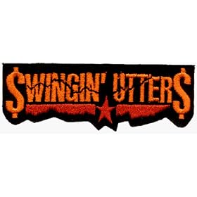 Swingin' Utters - Red and Orange Logo on Black - Embroidered Iron On or Sew On Patch