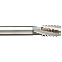 Dormer MTT-X E044 Cobalt Steel Spiral Flute Threading Tap, Coolant Through, Gold Oxide Finish, Round Shank With Square End, Modified Bottoming Chamfer
