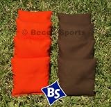Weather Resistant Cornhole Bags Set - 4 Orange & 4 Brown