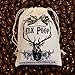 Chocolate Elk Poop (Milk Chocolate Covered Almonds) in Vintage Cotton ELK Poop Bag