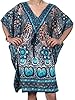 Sexy Short Tunic Kaftan Caftan Blue Printed Beach Cover Up XL