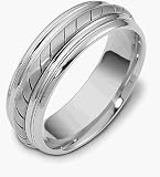 Custom Stylish 7mm Platinum Comfort Fit Wedding Band Ring