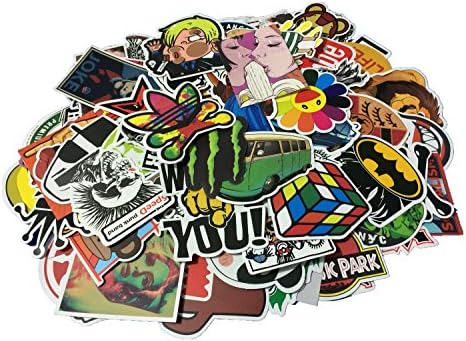 Cool Sticker 300pcs Random Music Film Vinyl Skateboard Guitar Travel Case Sticker Door Laptop Luggage Car Bike Bicycle Stickers