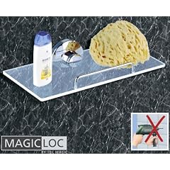 WENKO Magic-Loc Badablage - ohne Bohren - Acryl/Chrom - Bad Regal - Wandablage - Ablage f�r Duschbad, Shampoo usw