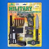 DELUXE MILITARY ACTION TOY MACHINE GUN PISTOL ARMY KNIFE SET DELUXE MILITARY ACTION TOY MACHINE GUN PISTOL ARMY KNIFE SET