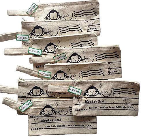 Pack of 8 Canvas Pencil Pouches.