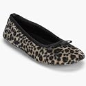 Cheetah - Animal Print Velour Ballerina Slippers by ISOTONER
